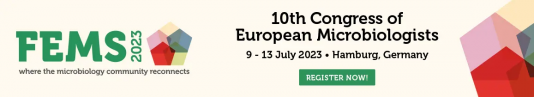 10th Congress of European Microbiologists - Register Now and congress logo and graphic
